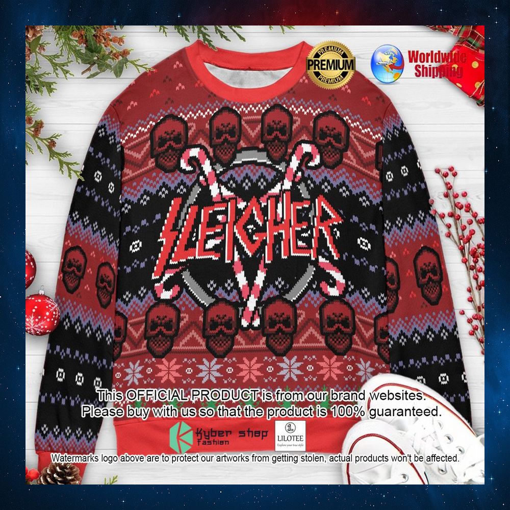 sleigher christmas slayer band christmas sweater 1 575