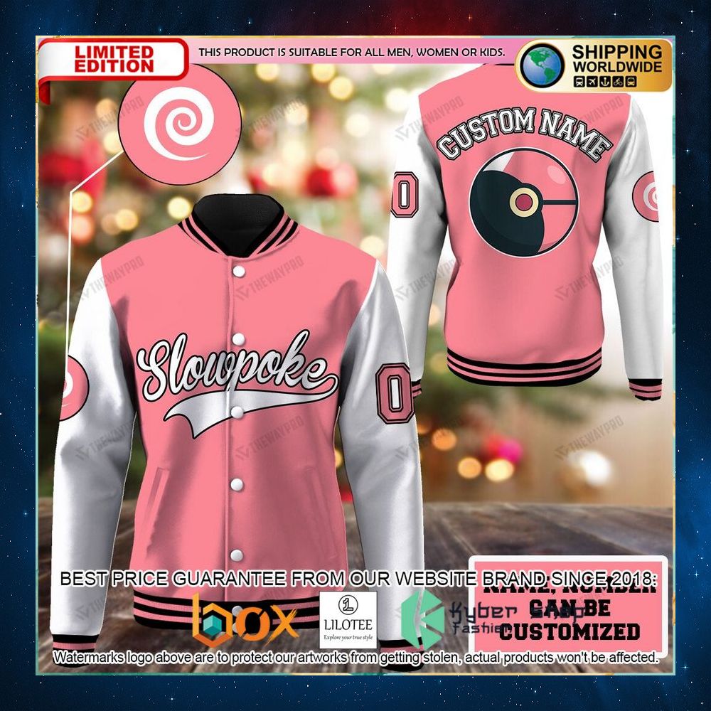 slowpoke pokeball personalized baseball jacket 1 699