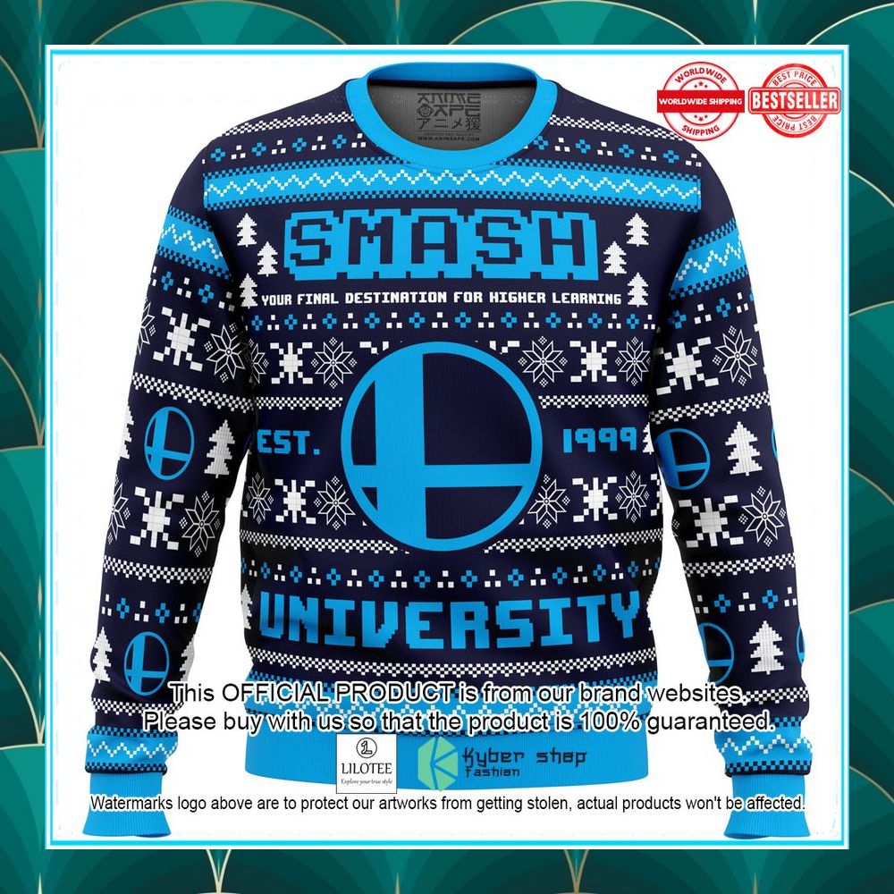 smash university super smash bros ugly christmas sweater 1 478