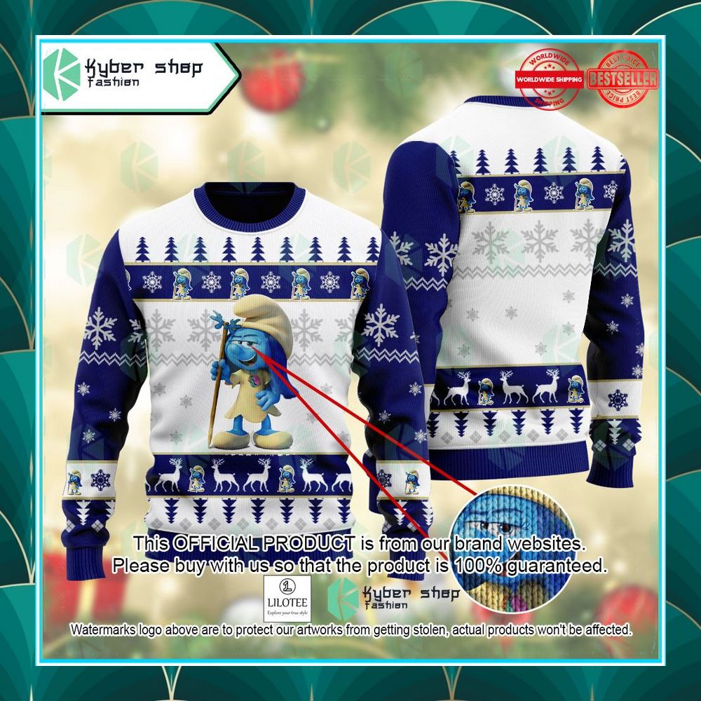 smurfette the smurfs ugly sweater 1 338