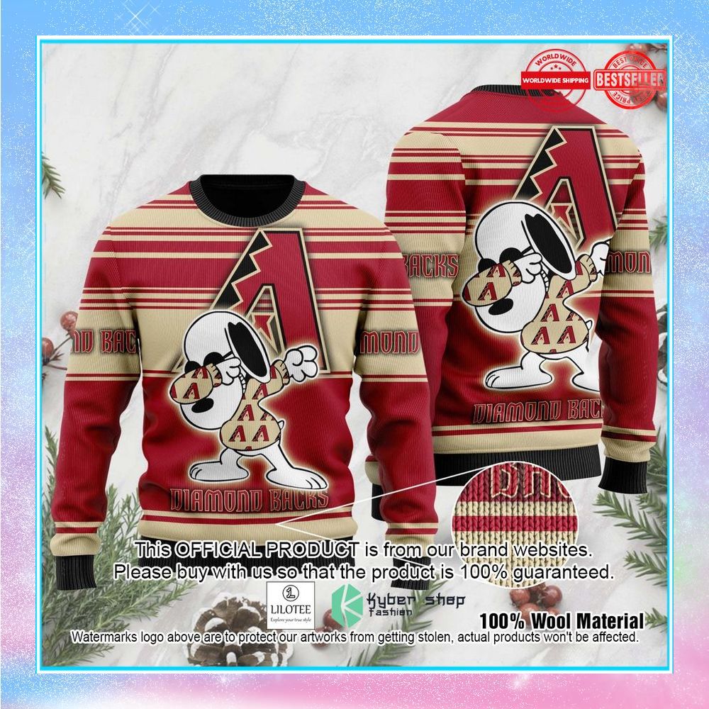 snoopy love arizona diamondbacks mlb christmas sweater 1 607