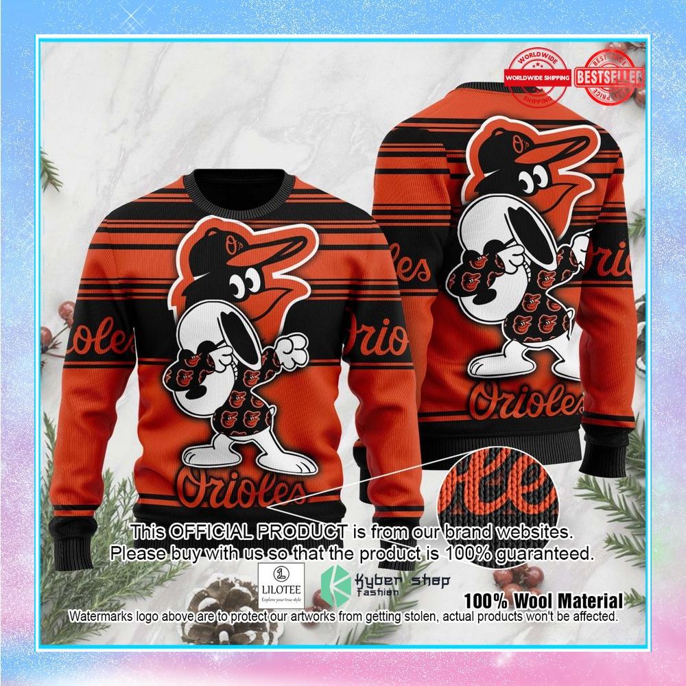 snoopy love baltimore orioles mlb christmas sweater 1 253