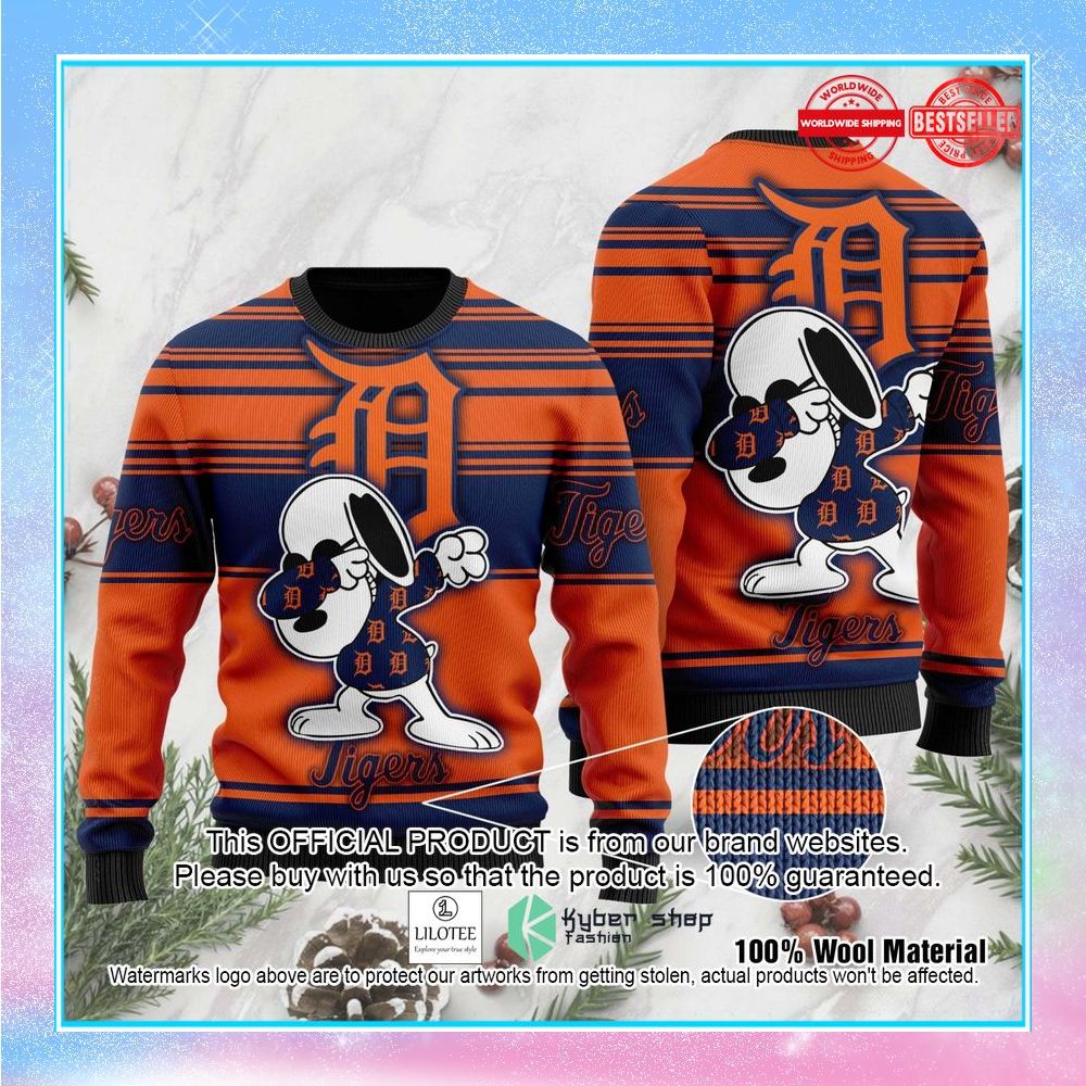 snoopy love detroit tigers mlb christmas sweater 1 606