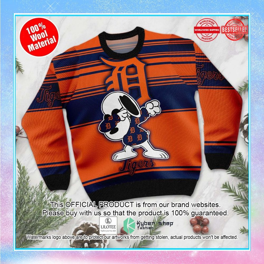 snoopy love detroit tigers mlb christmas sweater 2 309