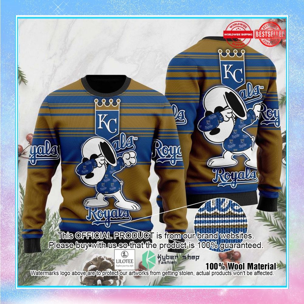 snoopy love kansas city royals mlb christmas sweater 1 204