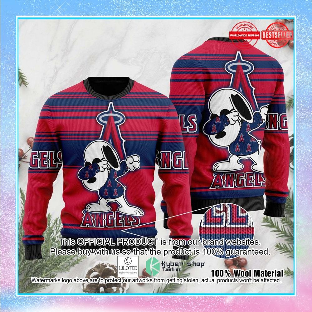 snoopy love los angeles angels mlb christmas sweater 1 371