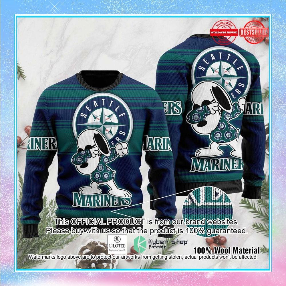 snoopy love seattle mariners mlb christmas sweater 1 622