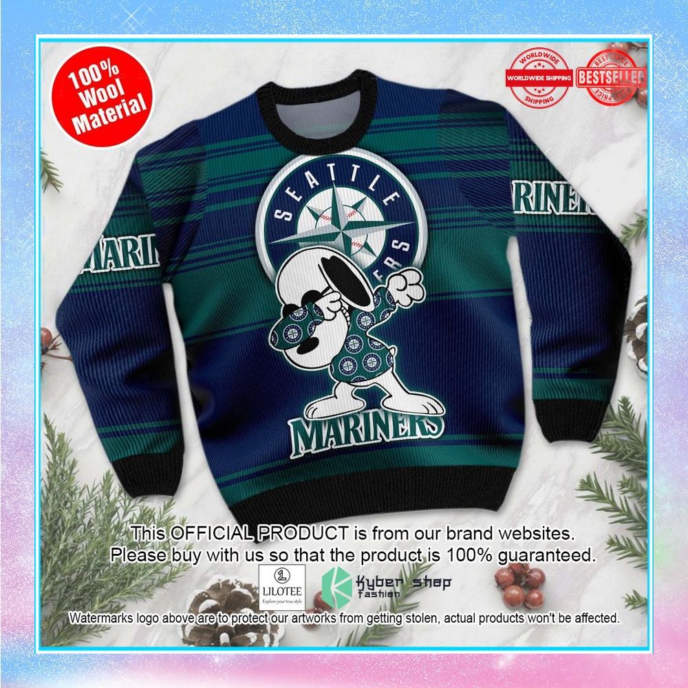snoopy love seattle mariners mlb christmas sweater 2 35