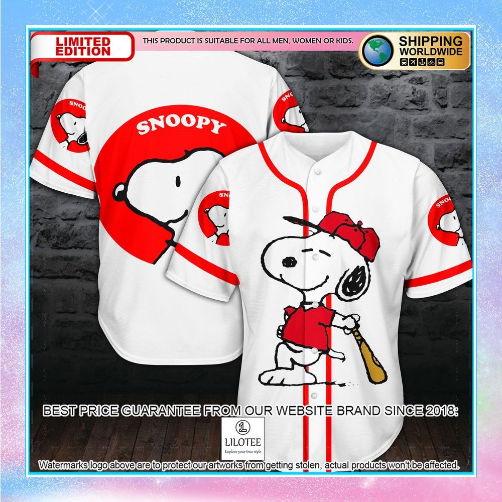 snoopy white baseball jersey 1 228