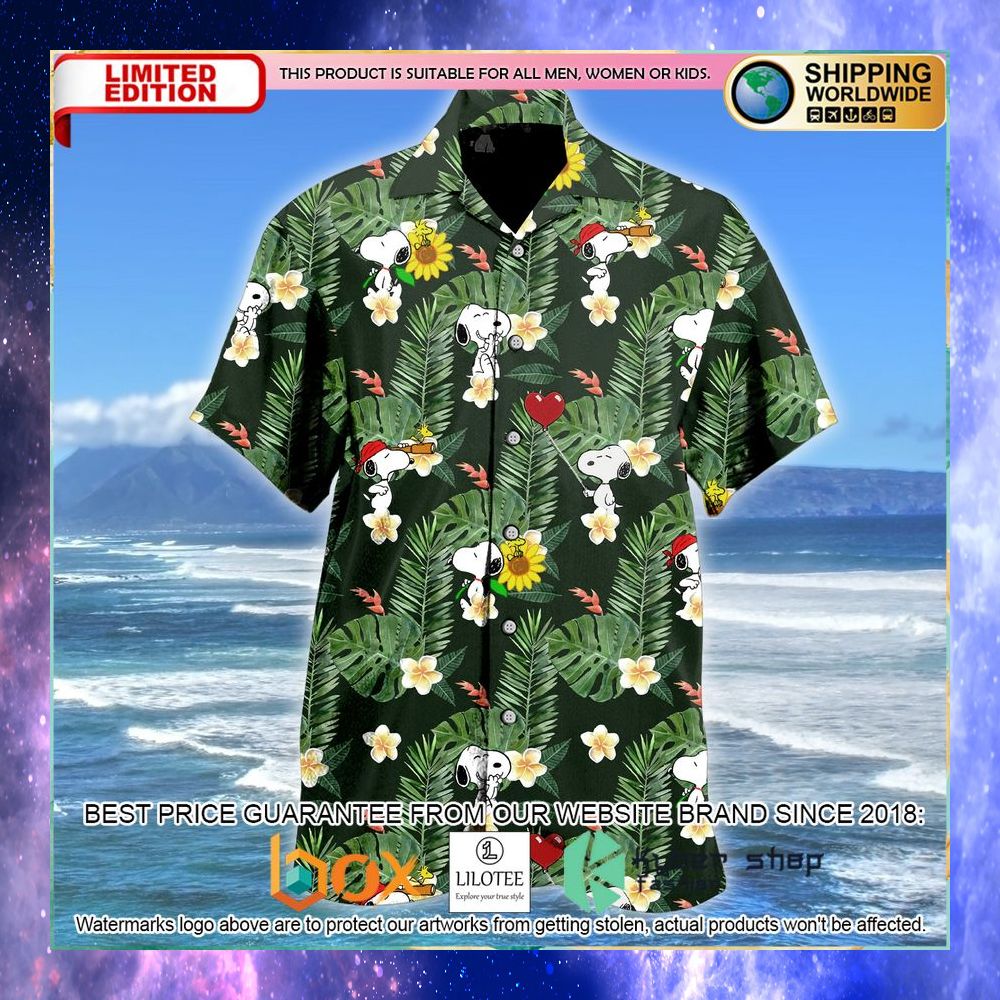 snoopy woodstock flower hawaiian shirt 1 389