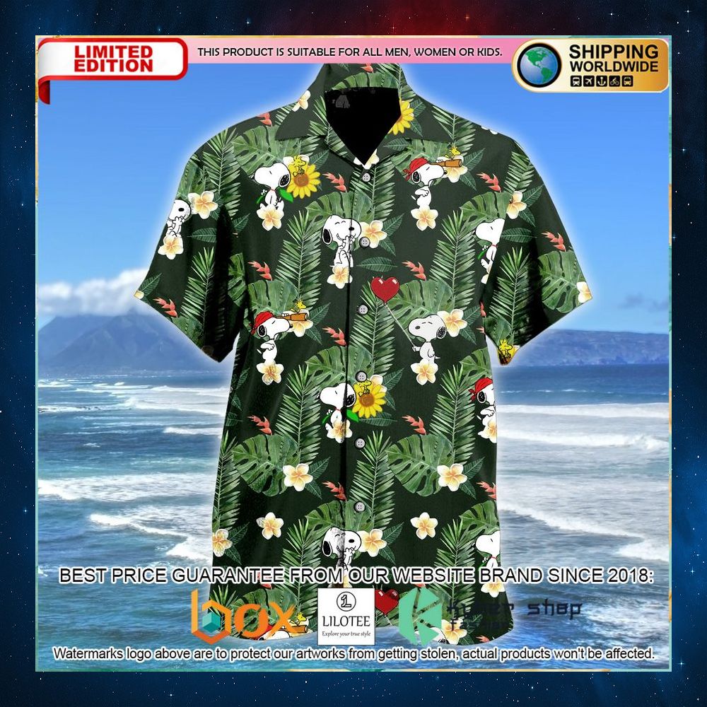 snoopy woodstock flower hawaiian shirt 1 440