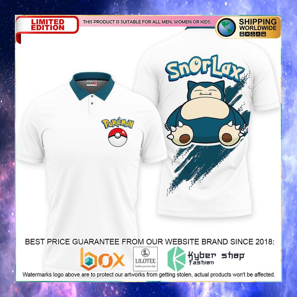 snorlax pokemon anime polo shirt 1 636