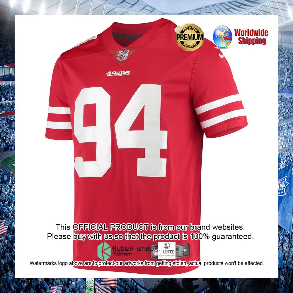 solomon thomas san francisco 49ers nike vapor limited scarlet football jersey 2 291