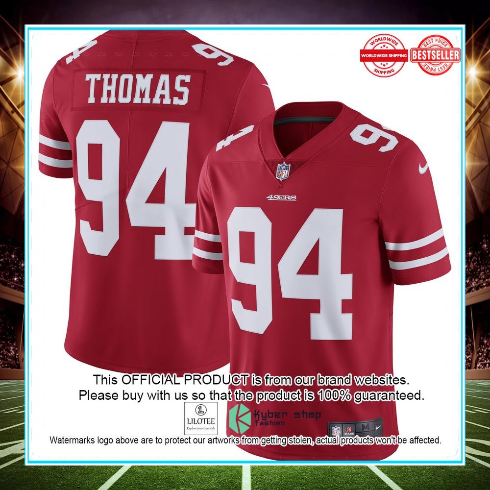 solomon thomas san francisco 49ers nike vapor untouchable limited scarlet football jersey 1 770