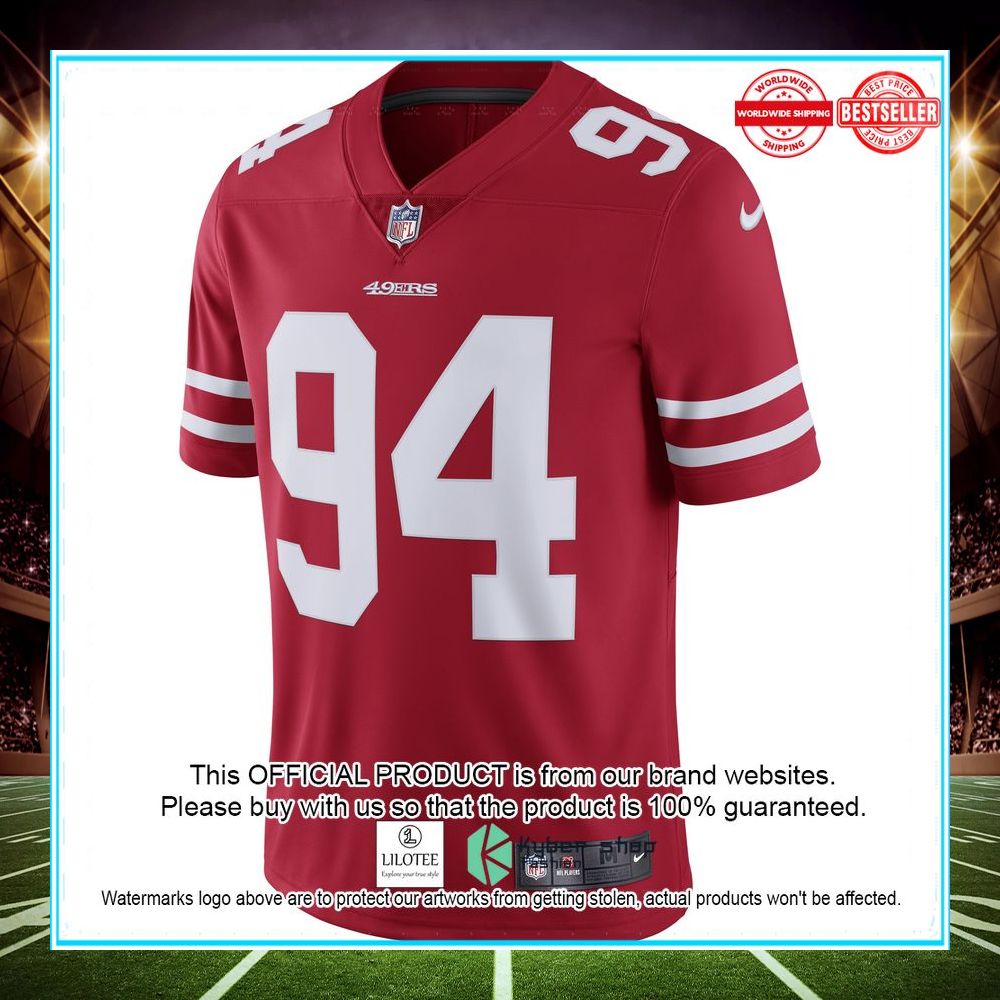 solomon thomas san francisco 49ers nike vapor untouchable limited scarlet football jersey 2 812