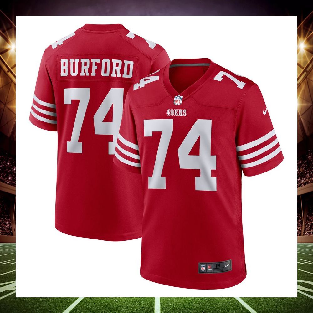 spencer burford san francisco 49ers scarlet football jersey 4 713