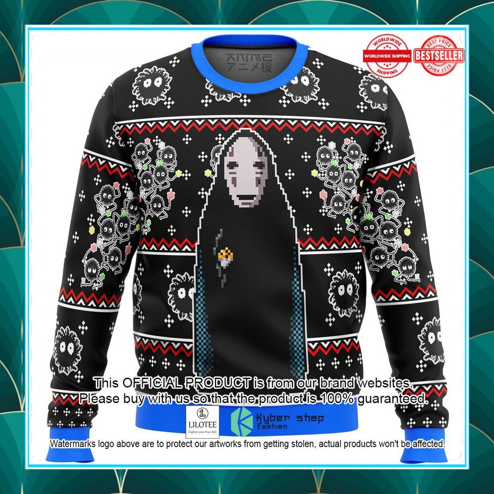 spirited away no face ugly christmas sweater 1 534