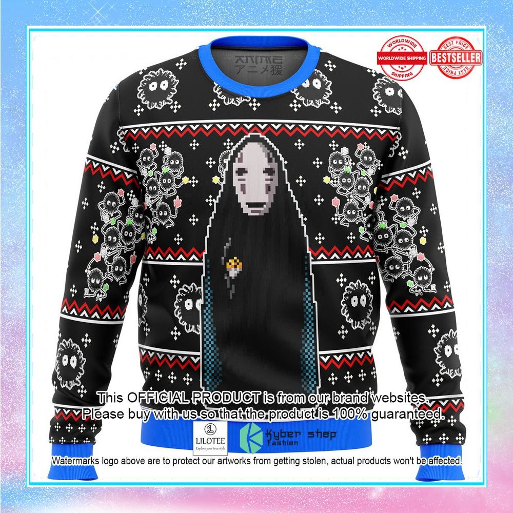spirited away no face ugly christmas sweater 1 943
