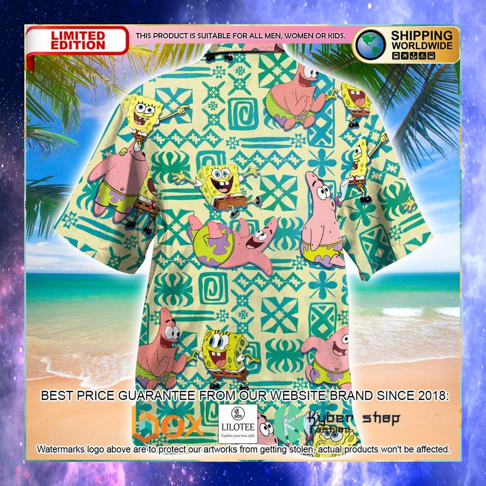 spongebob and patrick star cute hawaiian shirt 2 362