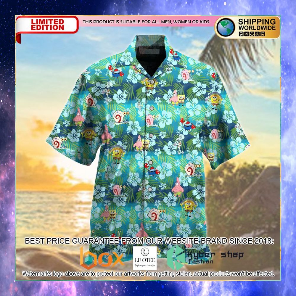 spongebob squarepants hawaiian shirt 1 762