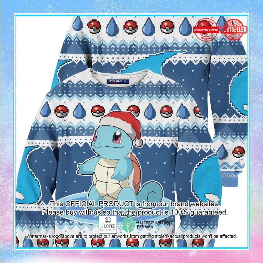 squirtle pokemon blue christmas sweater 1 798