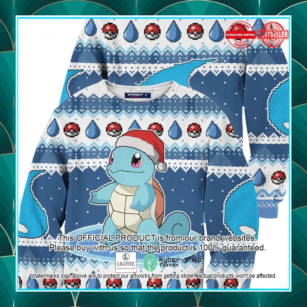 squirtle pokemon blue christmas sweater 1 876