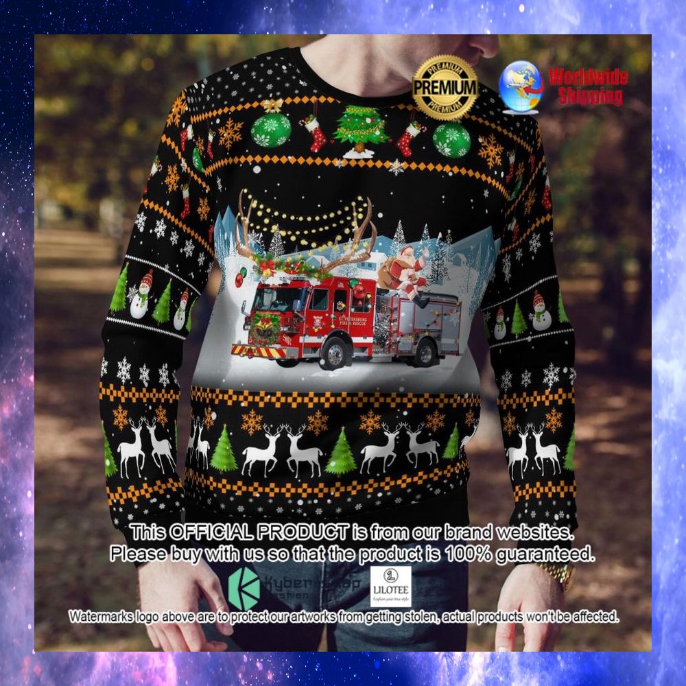 st petersburg pinellas county florida st petersburg fire department ugly sweater 1 700