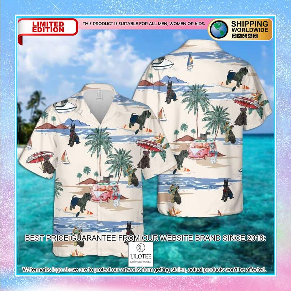 standard schnauzer summer beach hawaiian shirt 1 661