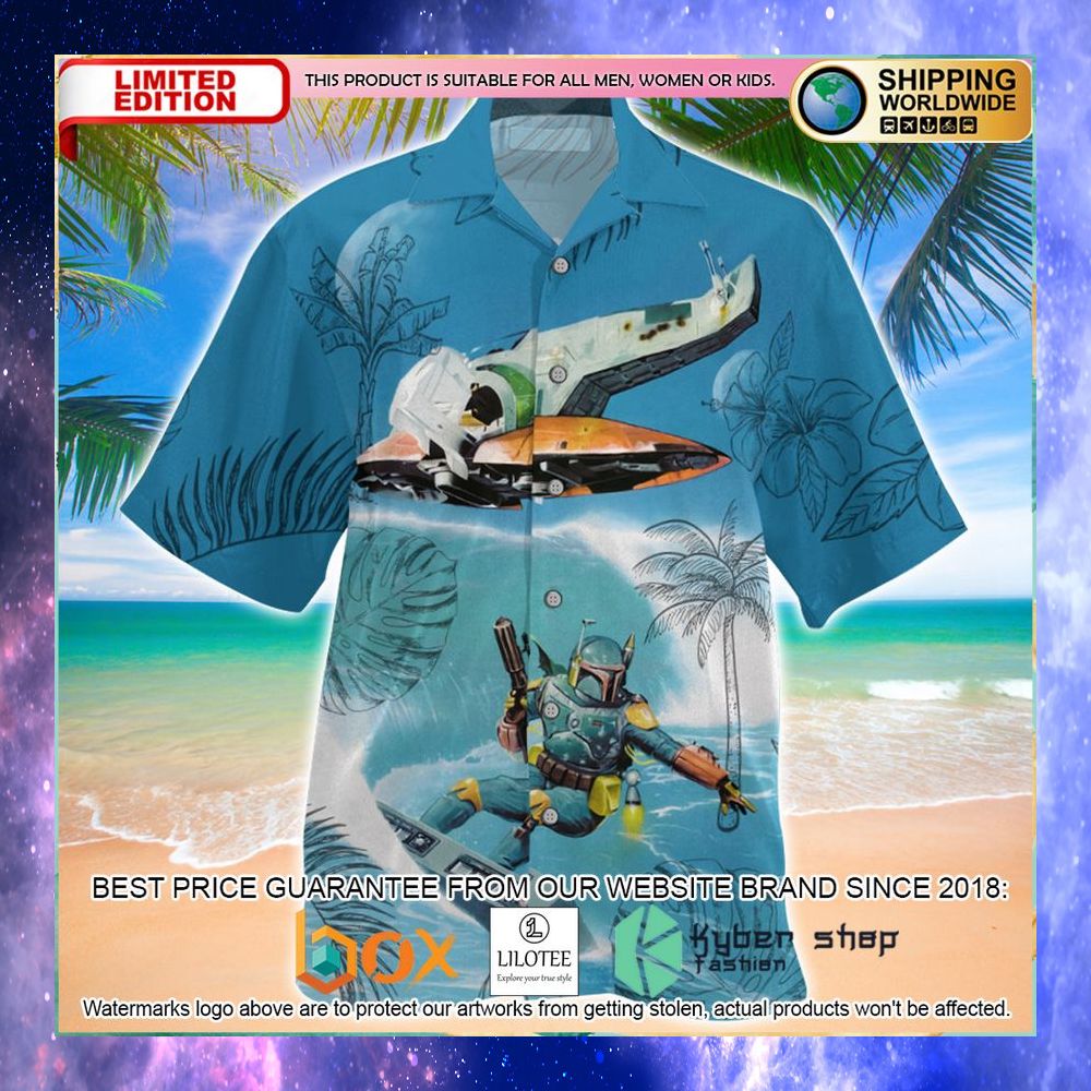 star wars boba fett kite surfing hawaiian shirt 1 640