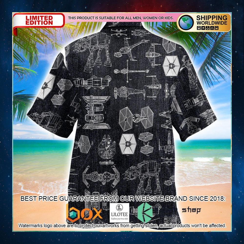 star wars robot and ship hawaiian shirt 2 251