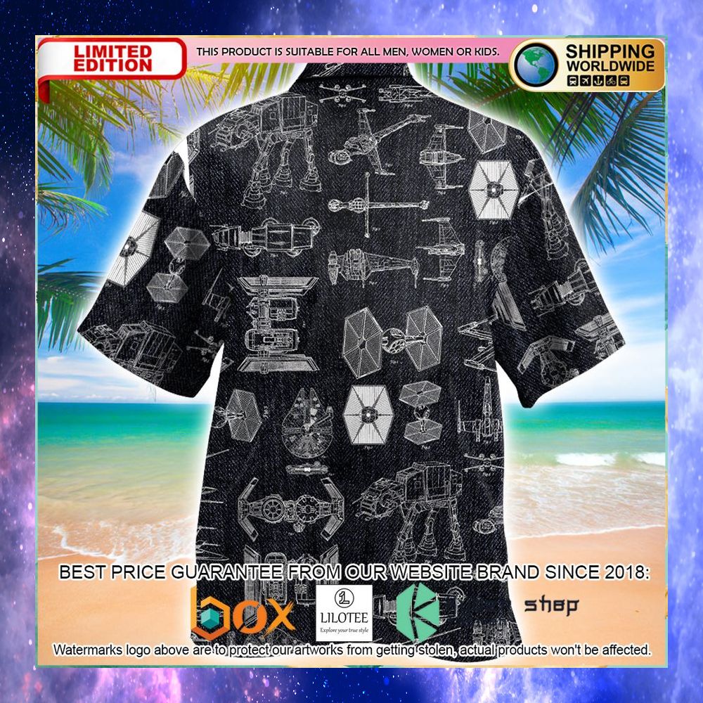 star wars robot and ship hawaiian shirt 2 423