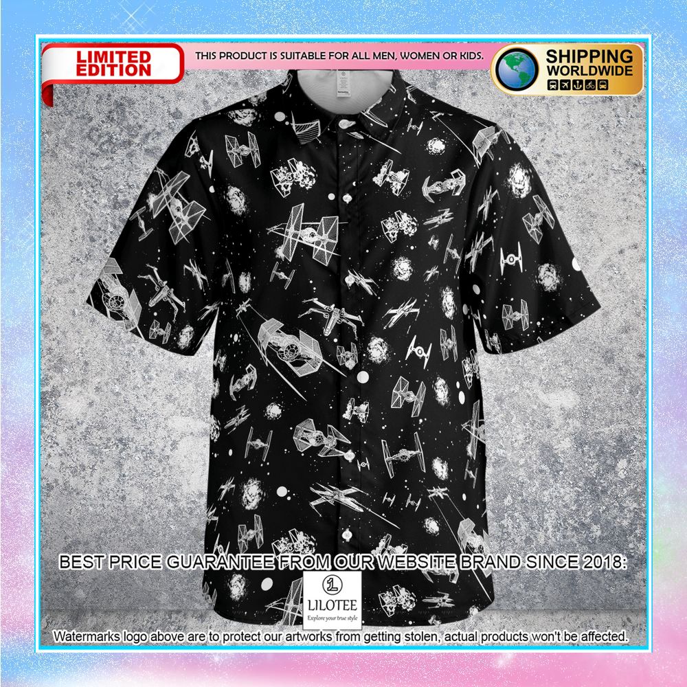 star wars spacecraft hawaiian button up shirt 2 951