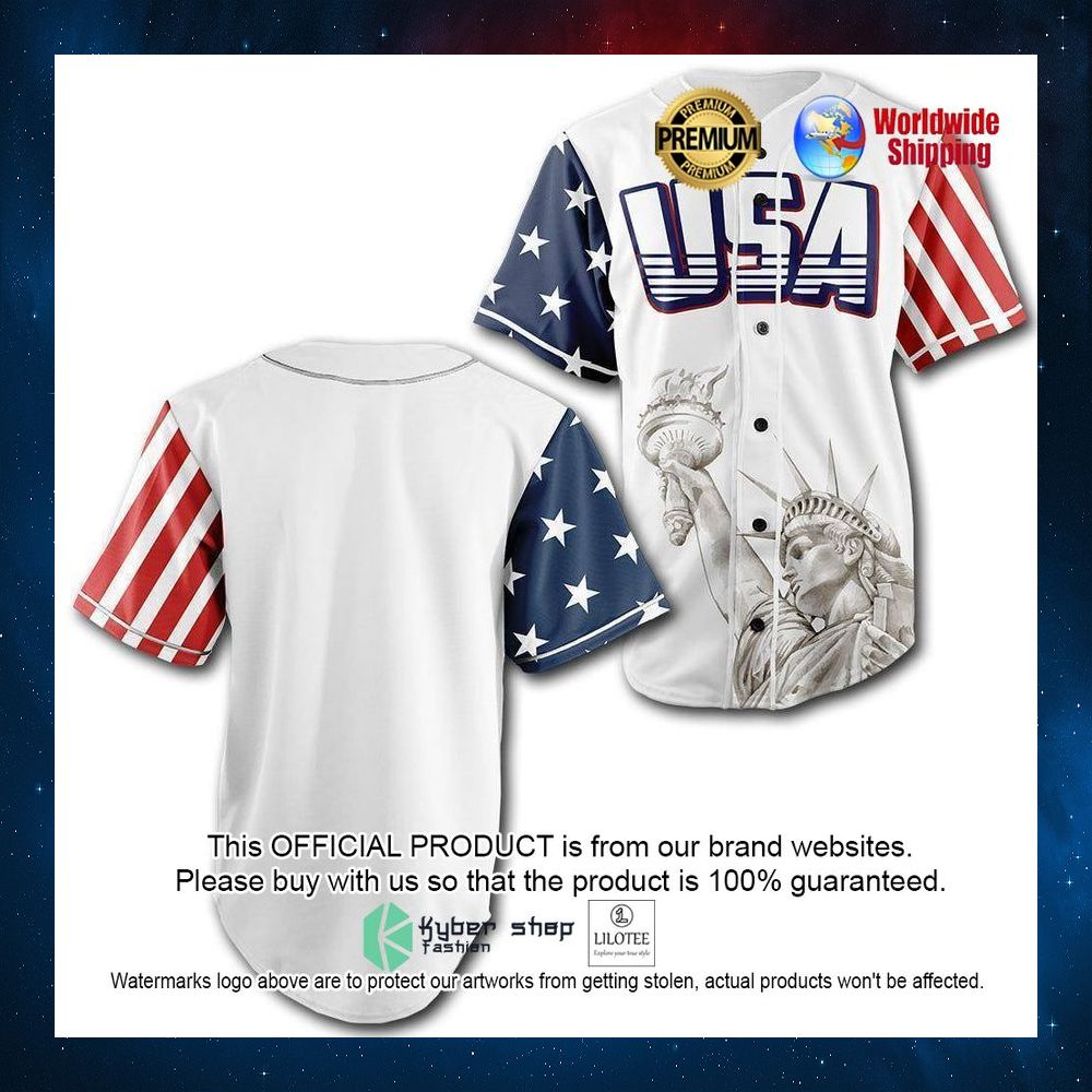 statue of liberty american flag personalized baseball jersey 2 570