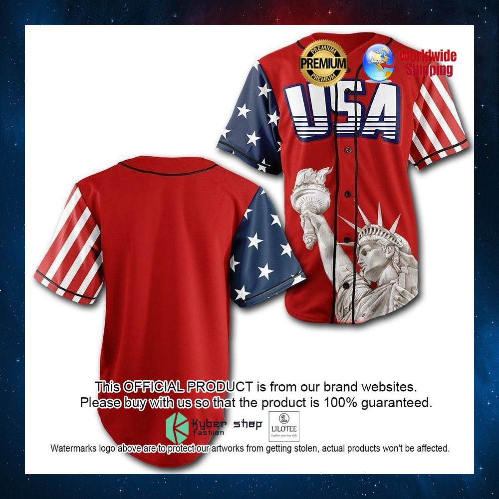 statue of liberty american flag usa personalized baseball jersey 2 805