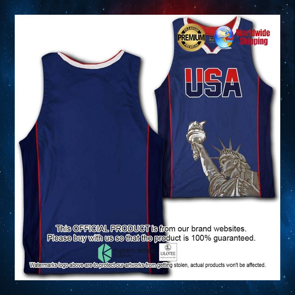 statue of liberty usa flag personalized basketball jersey 2 452