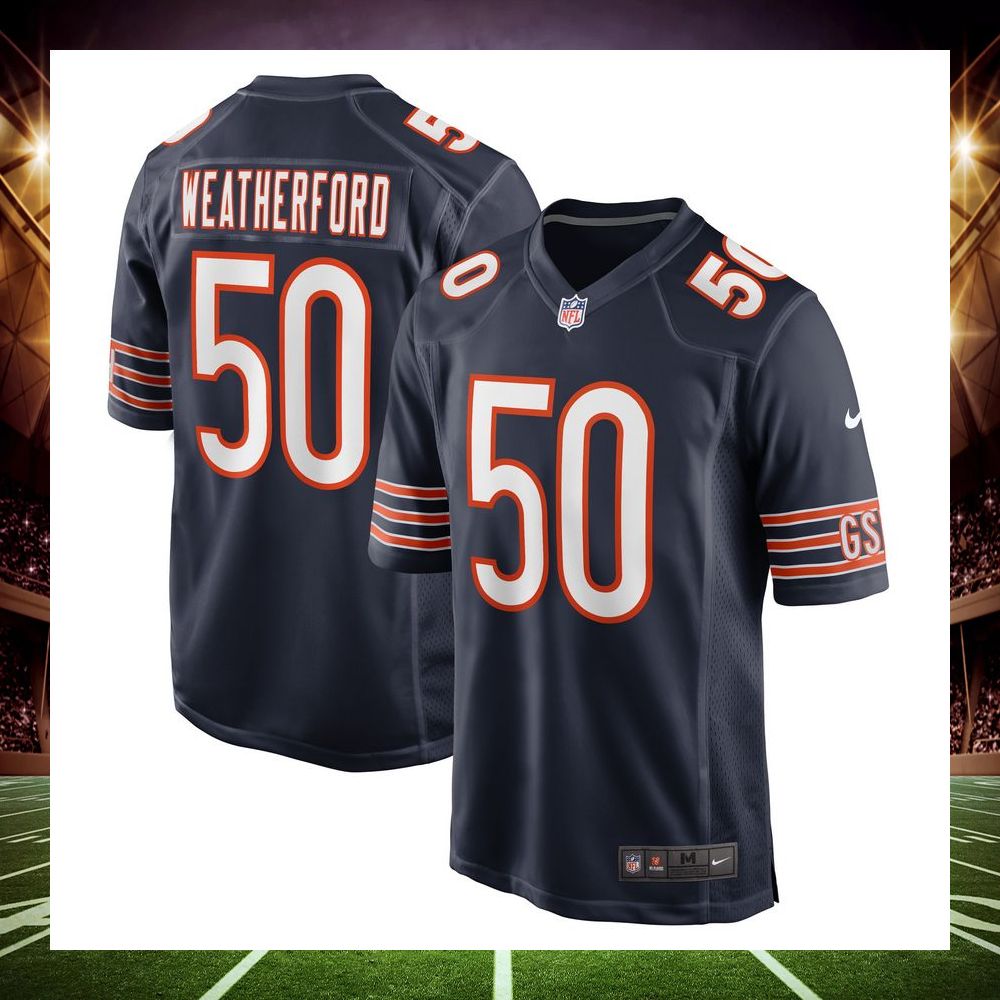 sterling weatherford chicago bears navy football jersey 1 269