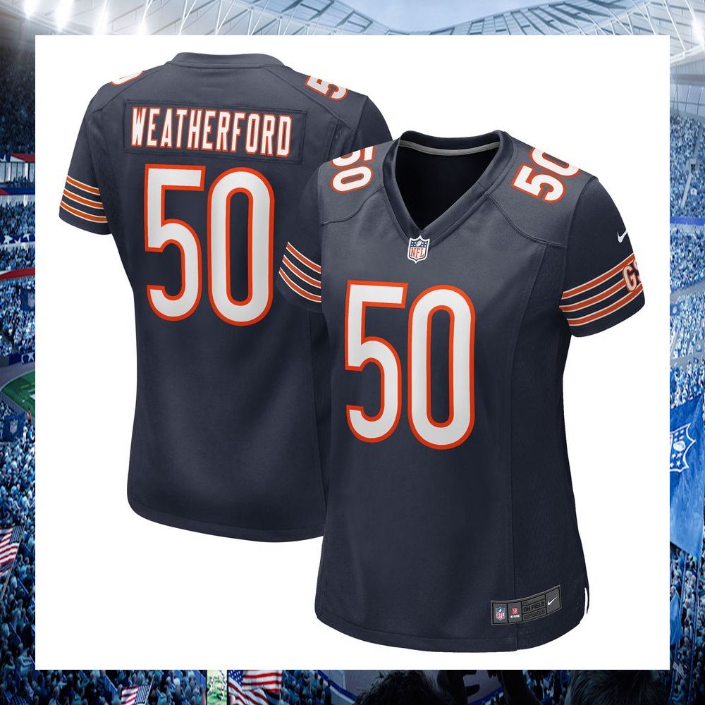 sterling weatherford chicago bears nike womens navy football jersey 1 96