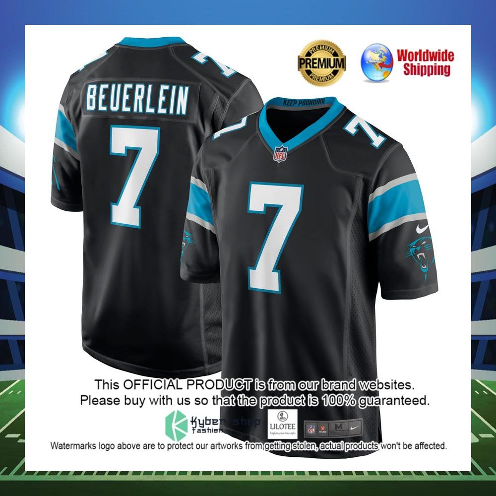 steve beuerlein carolina panthers nike retired player black football jersey 1 689