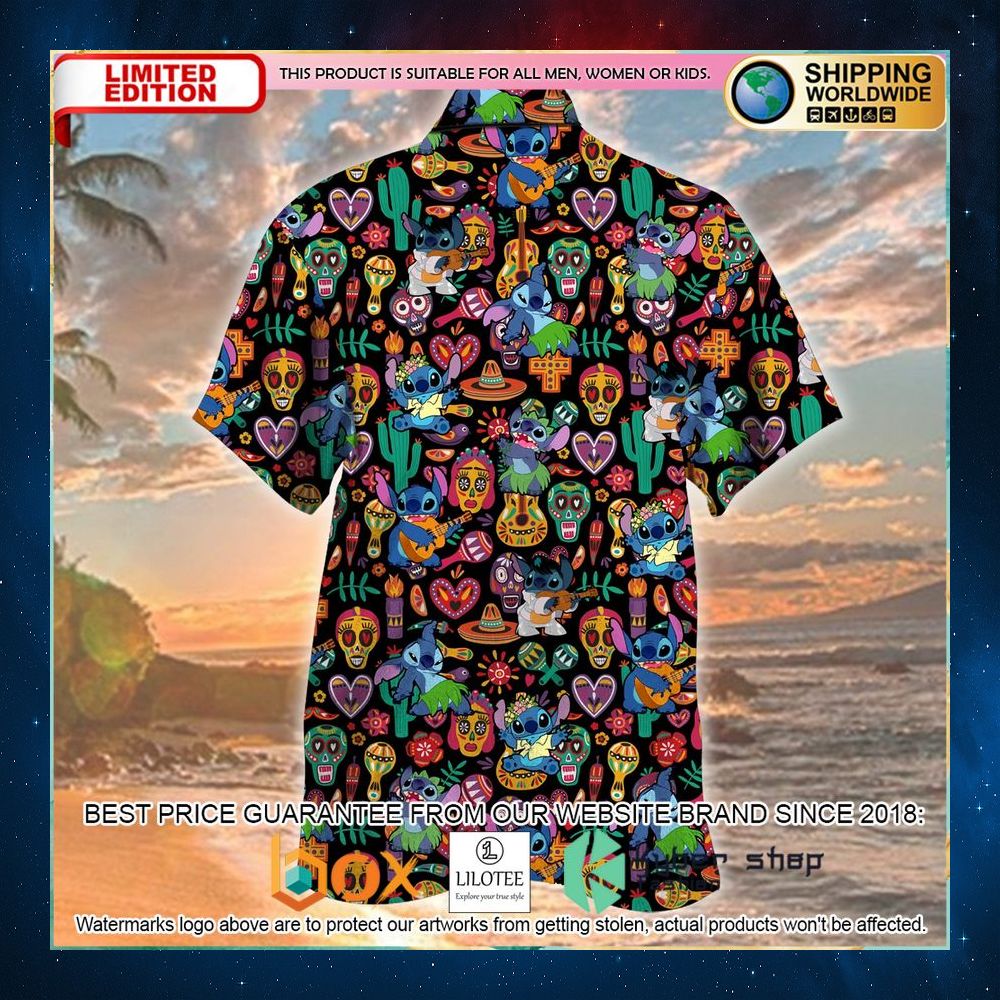 stitch guitar pattern hawaiian shirt 2 457