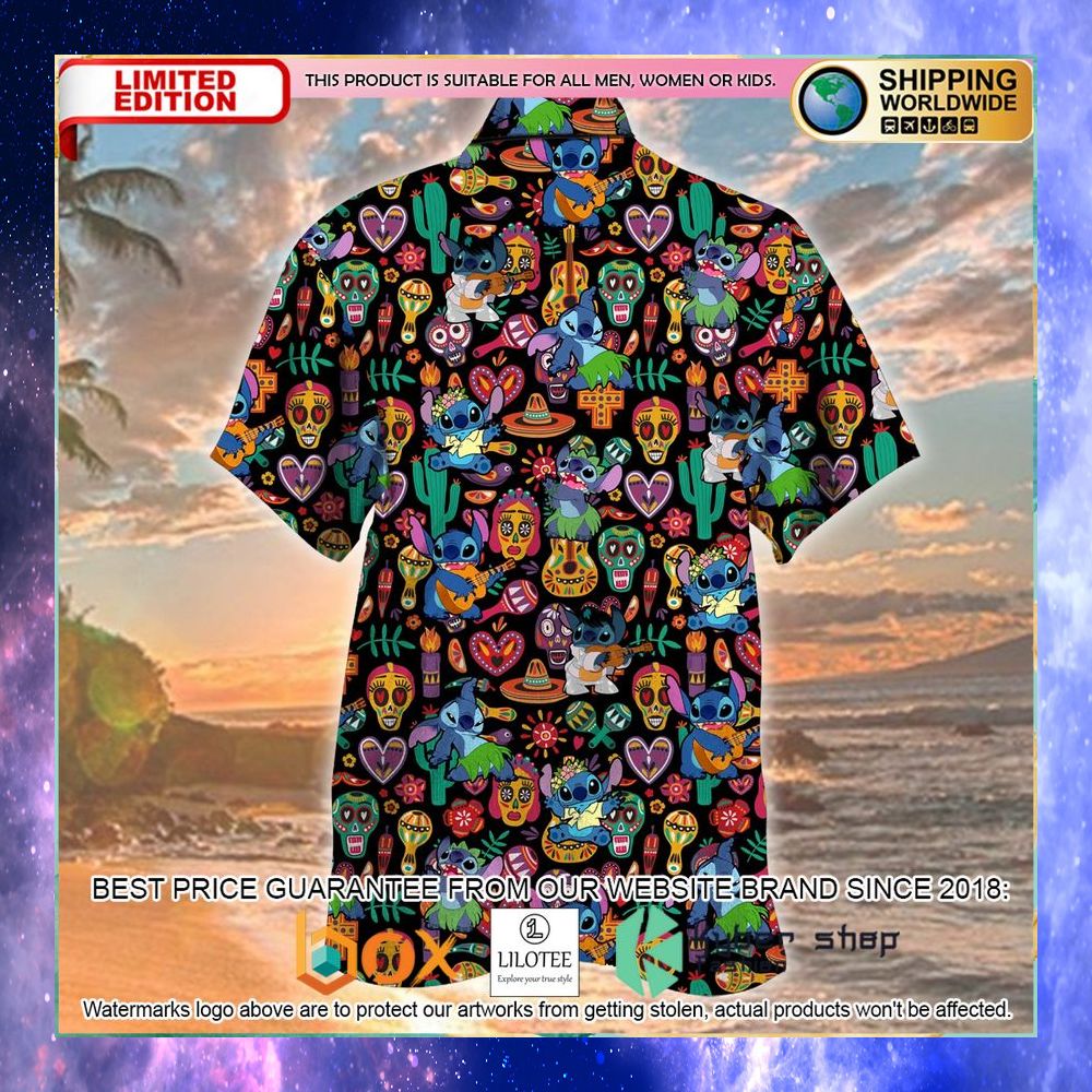 stitch guitar pattern hawaiian shirt 2 751