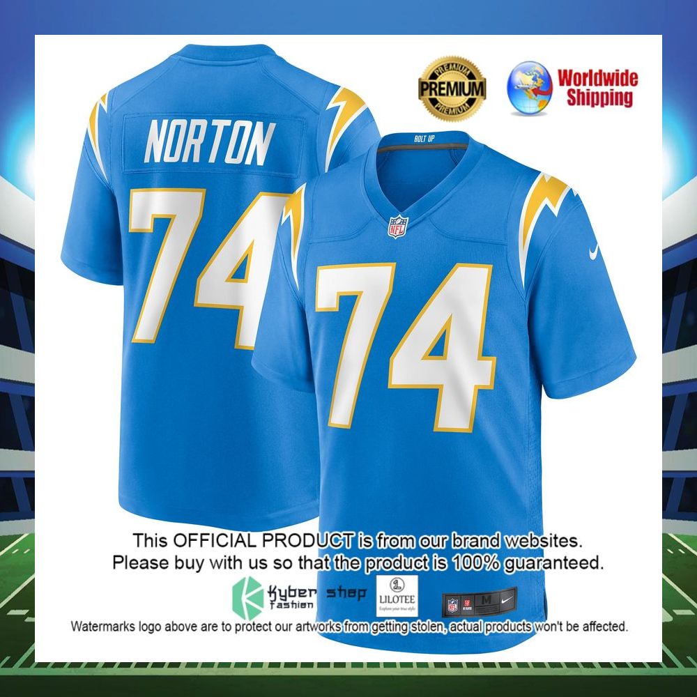 storm norton los angeles chargers nike team game powder blue football jersey 1 723