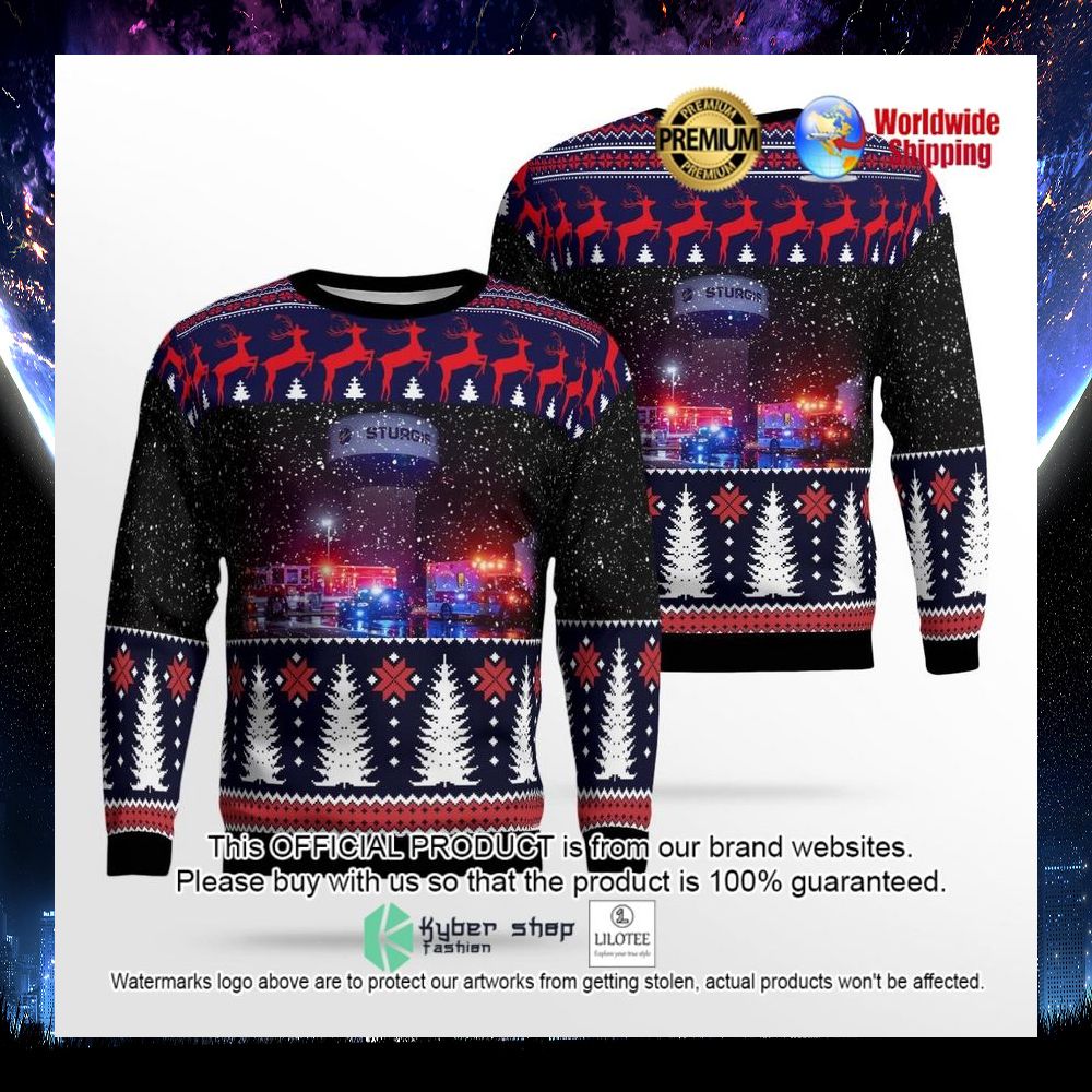 sturgis michigan sturgis department of public safety ugly sweater 1 336