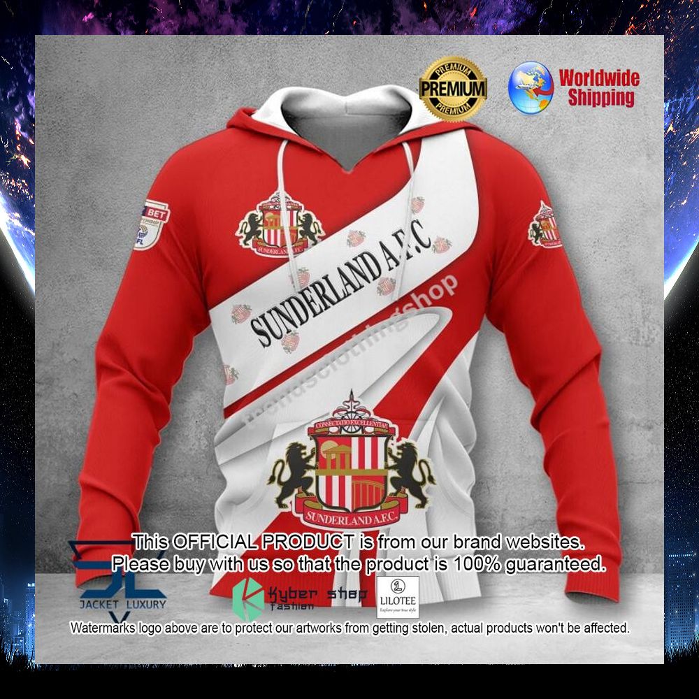 sunderland a f c red white 3d hoodie shirt 1 551