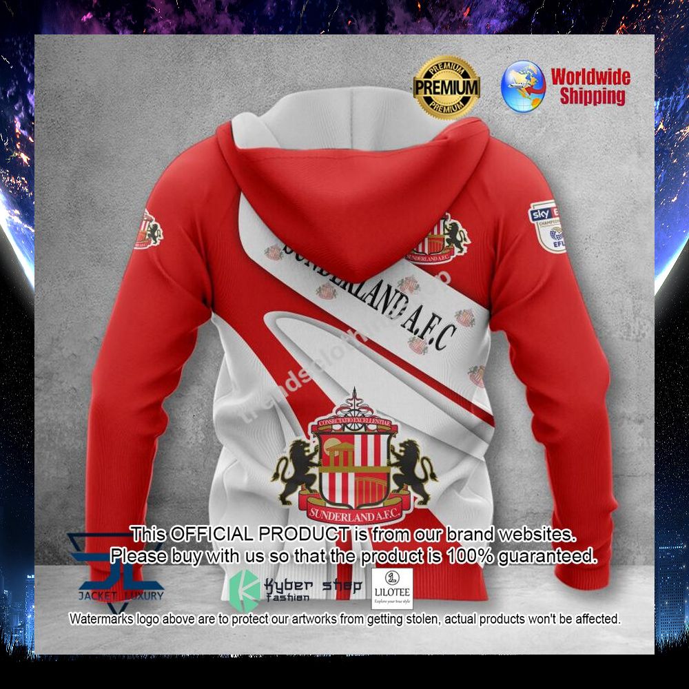 sunderland a f c red white 3d hoodie shirt 2 786