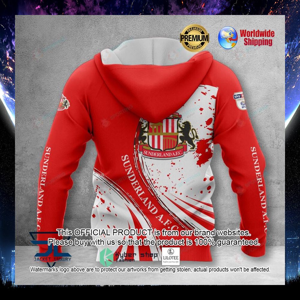 sunderland a f c white red 3d hoodie shirt 2 891