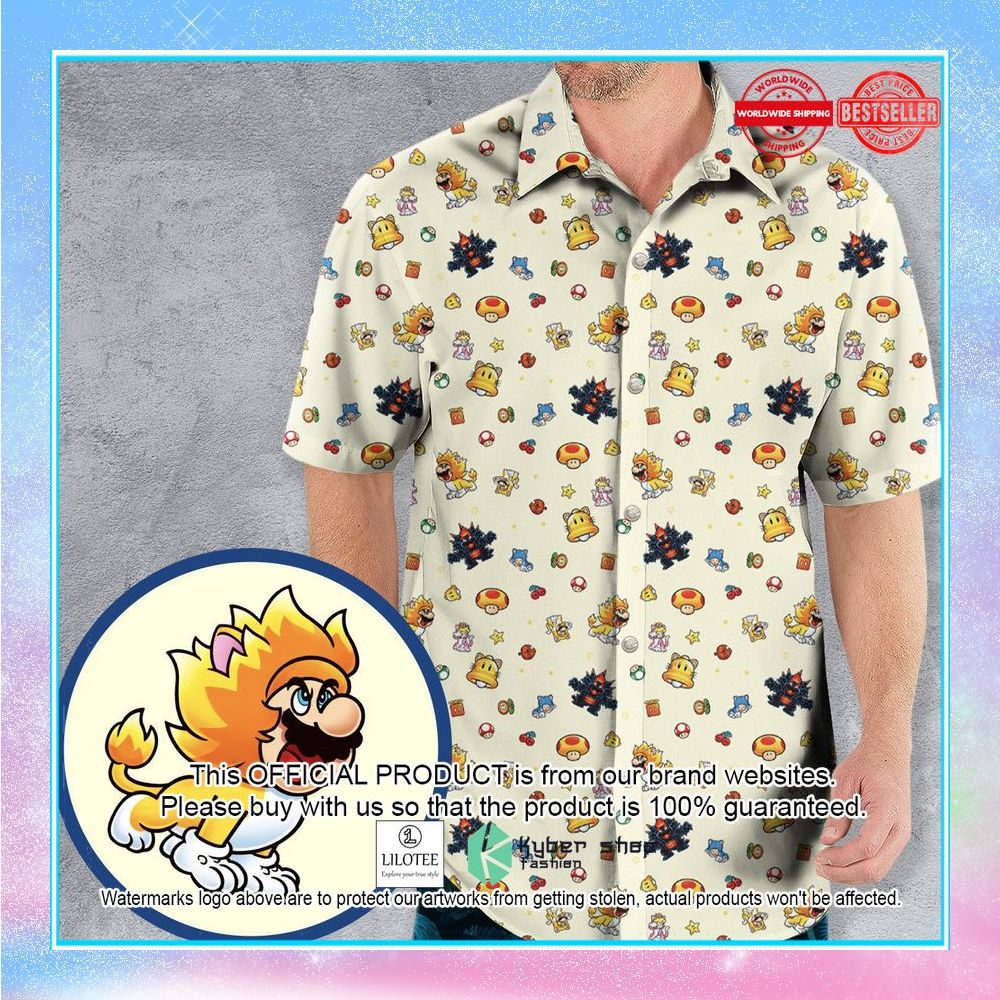 super mario characters pattern hawaiian shirt 1 536