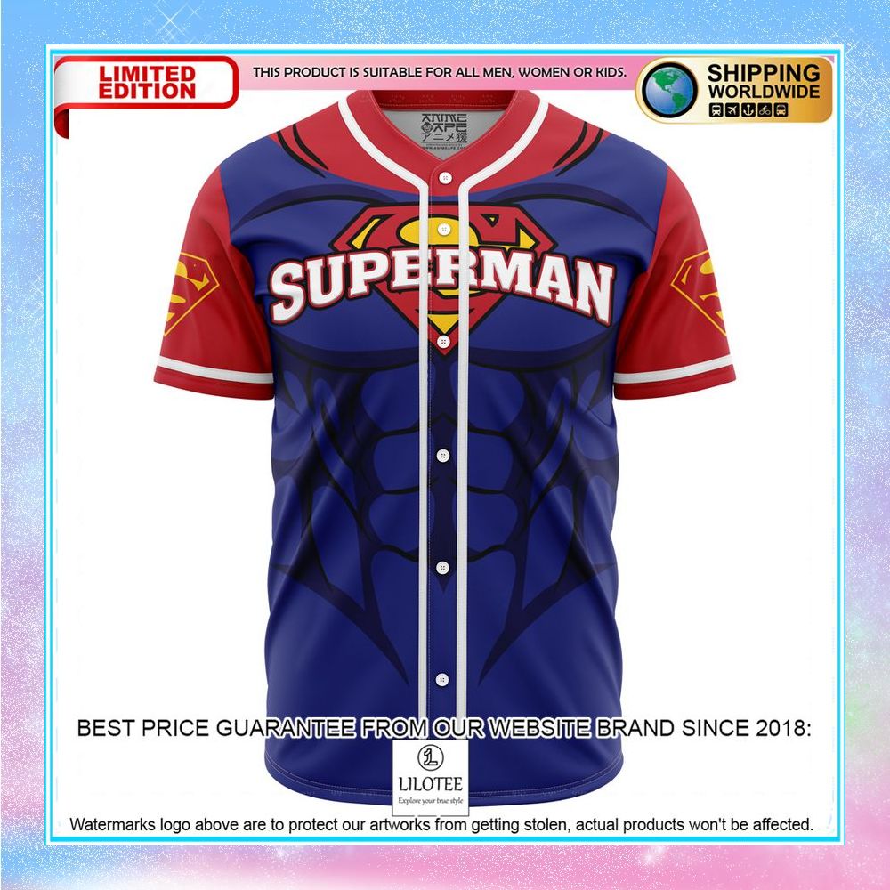 superman dc comics baseball jersey 1 69