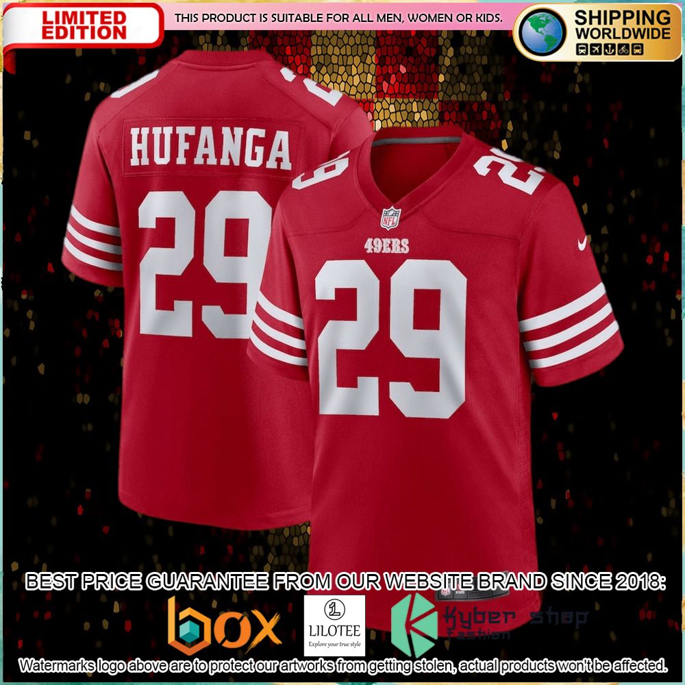 talanoa hufanga san francisco 49ers nike scarlet football jersey 1 916