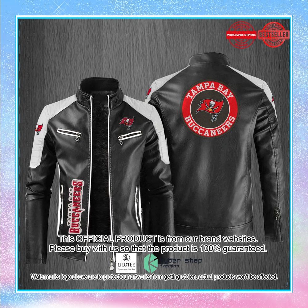 tampa bay buccaneers motor block leather jacket 1 635