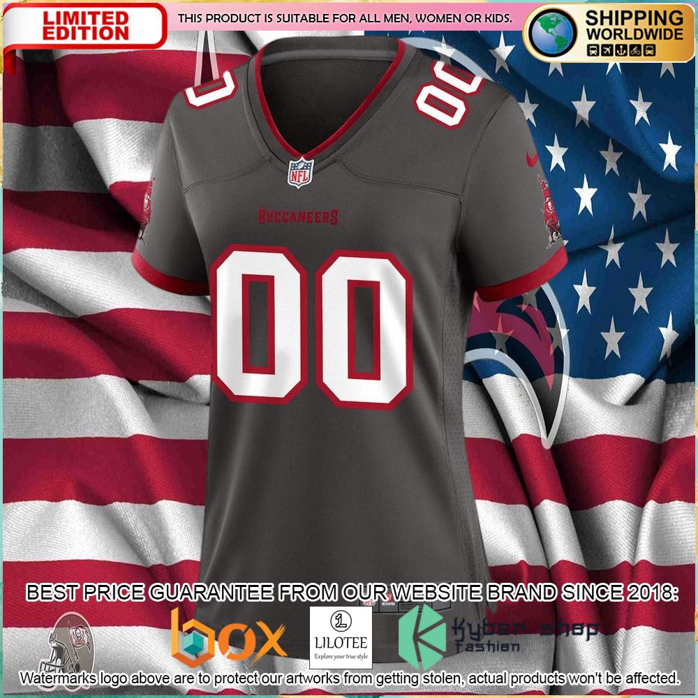 tampa bay buccaneers nike womens alternate custom pewter football jersey 2 197